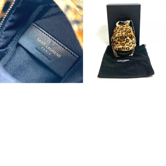SAINT LAURENT PARIS 441911 Leopard Mini Backpack Key Holder Bag Charm - Picture 4 of 12